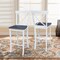International Concepts 36 in. Solid Wood Round Pedestal Gathering Height Dining Table w/4 X-Back Bar Stools in White/Gray K05-36RT-6B-S6133-4 - alternate 2